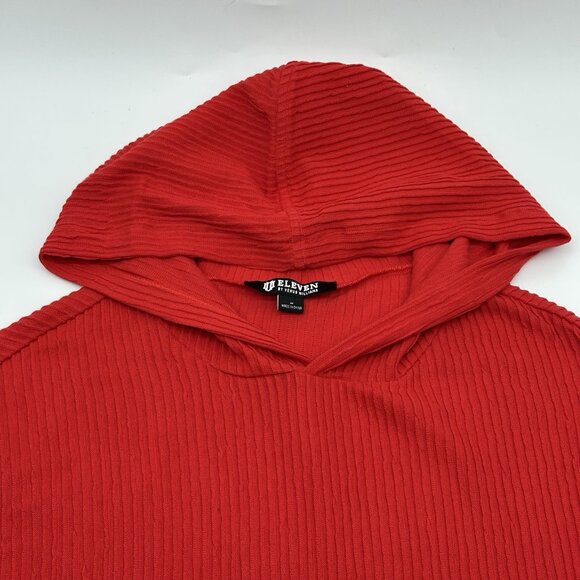 Eleven by Venus Williams Size Medium Bloom Candy Red Long Sleeve Ribbed Hoodie - Picture 5 of 13